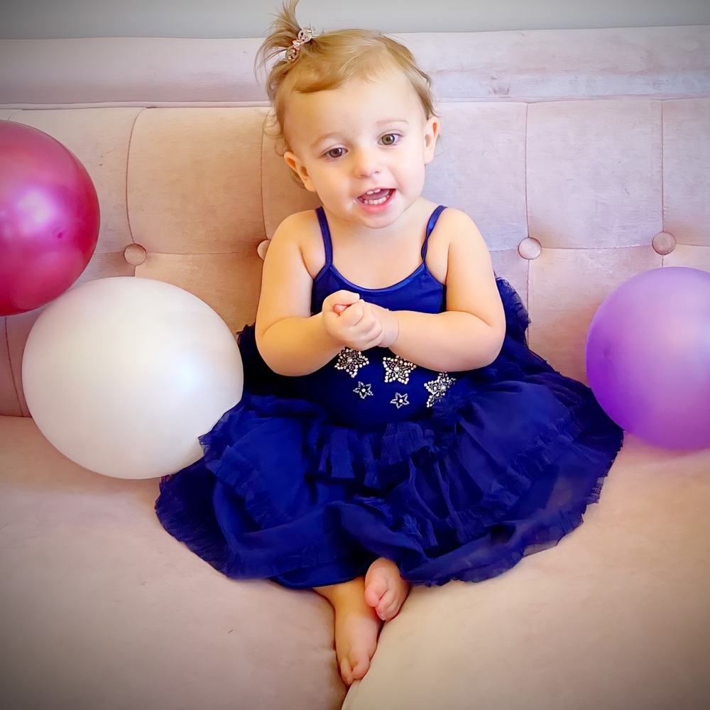 1st Birthday Dress 6-12 months navy blue